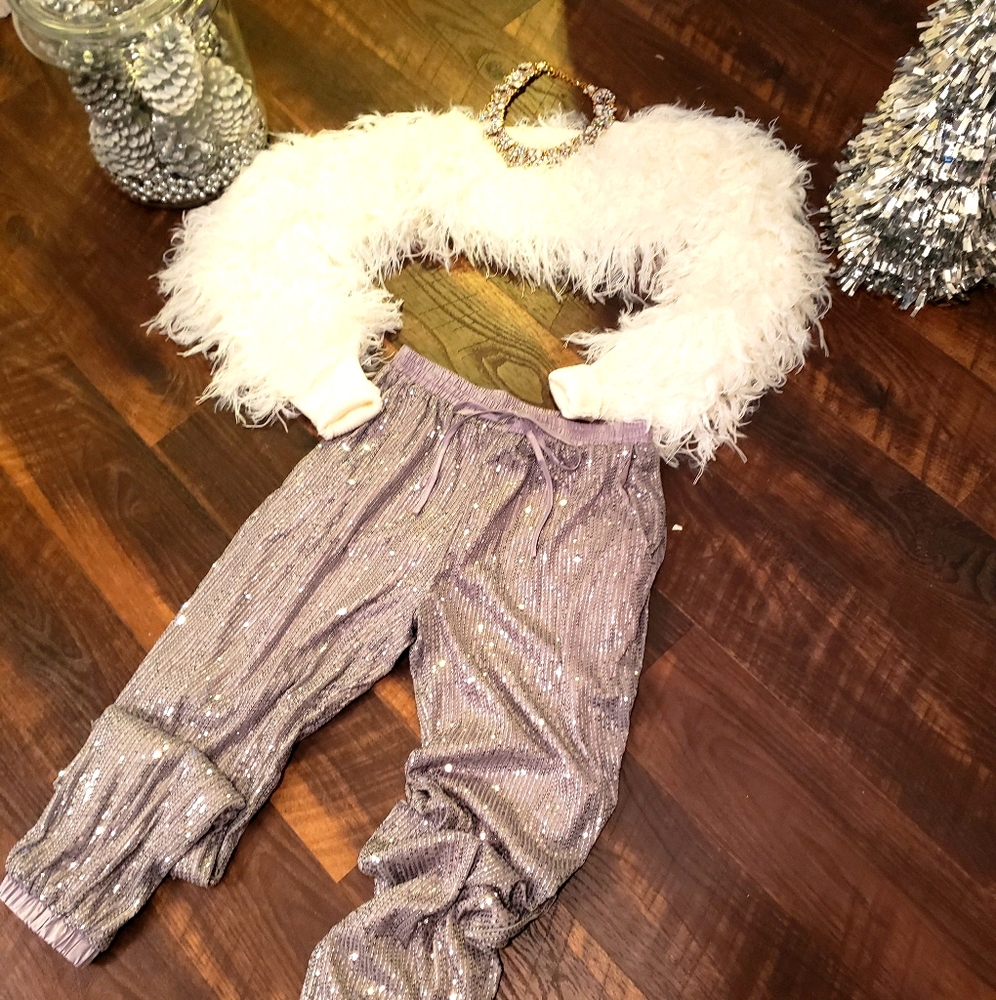 Grey Sequin Joggers
